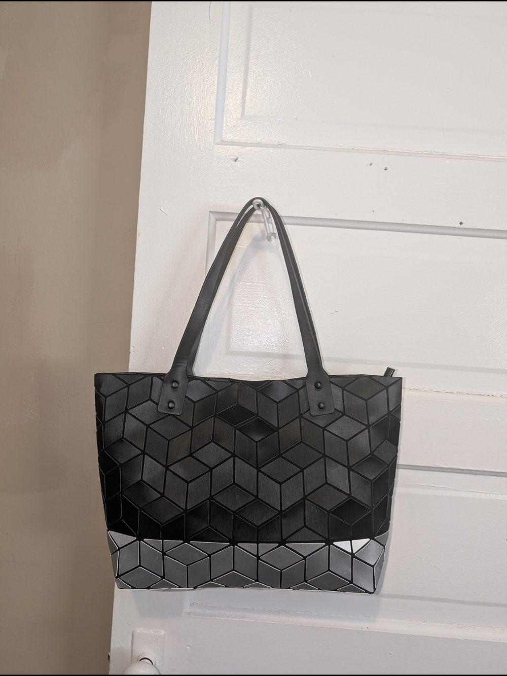 Patrizia Luca Black & Gray Geometric Tote